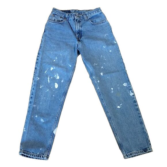 LEVIS 550 Jeans Relaxed Fit Tapered Leg JUNIORS 7 S (27 x 27) Distressed Vintage - Picture 1 of 16